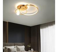 Bellastein Plafonnier LED dimmable salle de travail plafonnier salon pendentif moderne chambre à coucher télécommande LED plafonnier Chambre d'enfants cuisine lampe de bureau (or, L52cm)
