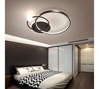 Bellastein Plafonnier LED dimmable salle de travail plafonnier salon pendentif moderne chambre à coucher télécommande LED plafonnier Chambre d'enfants cuisine lampe de bureau (noir, L42cm)