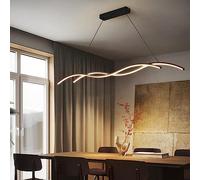 Bellastein Suspension LED moderne pour salle à manger à intensité variable - Noir - Pour salon et cuisine - Moderne et créatif - Lustre de bureau - Noir - Longueur : 90 cm