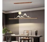Bellastein Suspension LED pour table à manger, lustre LED moderne, design linéaire à intensité variable avec télécommande, hauteur réglable pour salon, bar, bureau (100 cm)