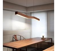 Bellastein Suspension Luminaire LED Moderne, Bois Dimmable Lampe à Suspension Table à Manger avec Télécommande lampe, Suspendue Lampe, Lustre pour bureau,salle à manger,restaurant,cuisine (120cm)