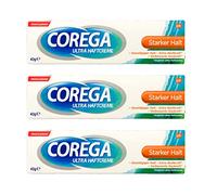 bellaton Lot de 3 crèmes adhésives 3D Corega Ultra - Tenue forte pour prothèses - 40 g - Protection complète