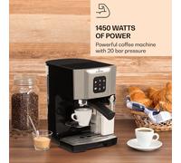 BellaVita Machine à café 1450W 1,4L 20bars mousseur de lait 0,4L gris