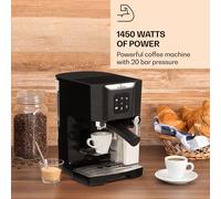 BellaVita Machine à café 1450W 1,4L 20bars mousseur de lait 0,4L noir