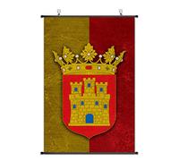 Belle affiche médiévale avec blason de capitaine avec couronne - Moyen âge - Décoration murale - 75 x 50 cm (Castille)