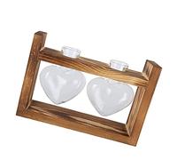 Belle Apparence Rétro Design Lisse de Mini Vase et Support en Bois Bonne perméabilité de l'air Plante Vase Terrarium avec Support en Bois, Pots Fleurs Rétro Innovants pour (Cadre rétro + 2