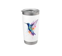 Belle aquarelle colibri colorée pour amoureux des oiseaux Gobelet isotherme en acier inoxydable double paroi