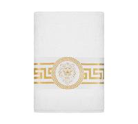 Belle Arti Premium Mäander Lion & Amphore Serviettes de douche, serviettes de sauna, serviettes en éponge moelleuse en coton dans différentes tailles (50 x 100 cm, lion blanc)