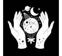 belle astrologie ésotérique mystique Stickers muraux 42x45.9cm Stickers pour vitres Blanc