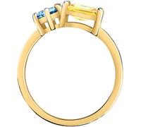 Belle bague dorée à l'or fin avec zirconium Colori SAVY09 - circonférence : 52 mm.