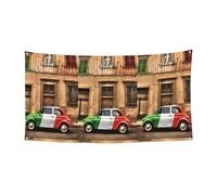 Belle bannière d'anniversaire italienne, bannière de fond de vacances (90 cm x 180 cm), adaptée pour la décoration de la cour, tissu mural de fond exquis.
