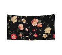 Belle bannière d'automne à imprimé floral pour Halloween, décoration extérieure pour clôture, porche, jardin, vacances, décoration à suspendre