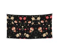 Belle bannière d'automne à imprimé floral pour intérieur et extérieur, panneau décoratif de vacances avec 4 œillets métalliques, atmosphère festive