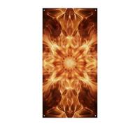 Belle bannière de couverture de porte à motif de flamme, 90 x 180 cm, bannières de fête, panneau de bienvenue saisonnier, décoration verticale à suspendre pour porche, entrée, décoration de jardin