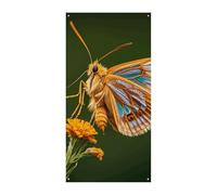 Belle bannière de couverture de porte en forme d'ailes de papillon de nuit 90 x 180 cm - Bannières de fête saisonnières - Panneau de bienvenue vertical - Décoration de porte à suspendre pour porche