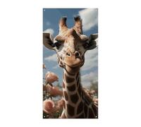 Belle bannière de couverture de porte en forme de girafe, panneau de bienvenue, bannières de fête, décorations de fête d'anniversaire, bannière pour célébrations festives, 177,8 x 90,9 cm