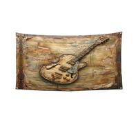 Belle bannière de fête à imprimé guitare sur une face pour intérieur ou extérieur, décoration de célébrations d'Halloween