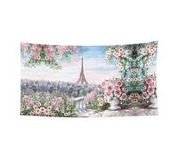 Belle bannière de fête à suspendre avec tour Eiffel Paris pour anniversaire, Noël, Halloween