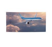 Belle bannière de fête imprimée avion ciel pour entreprise, événement, anniversaire, décoration de fête, intérieur ou extérieur
