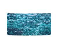 Belle bannière de fête imprimée surface de mer, bannière pour tous les événements, drapeaux lumineux pour anniversaire, Thanksgiving et plus encore