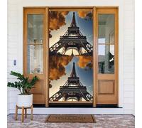 Belle bannière de porte imprimée Tour Eiffel Paris, décoration de vacances réutilisable pour Halloween, Noël, fêtes