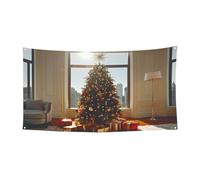 Belle bannière de sapin de Noël, décoration extérieure et intérieure, durable et résistante aux UV, parfaite pour un anniversaire, Halloween, et plus encore