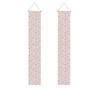 Belle bannière vintage à imprimé de fleurs roses, décoration de festival, bannière de porche de bienvenue pour remise de diplôme