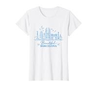 Belle Barcelone Espagne T-Shirt Graphique avec Valeur, Femme, Blanc, L