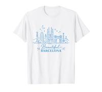 Belle Barcelone Espagne T-Shirt Graphique avec Valeur, Homme, Blanc, L