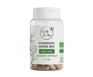 Belle&Bio Chardon-Marie BIO - Protecteur hépatique - Chardon marie* Fruit 1 200 mg pour 4 gélules/jour - Action sur le bien-être - 120 gélules Vegan - Fabriqué en France
