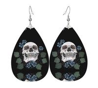 Belle Boucle d'oreille en cuir imprimé tournesol Femme Boucles d'oreilles pendantes - Bijoux légers en forme de larme - Accessoire Saint Valentin, taille unique, Cuir