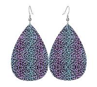 Belle Boucle d'oreille en cuir imprimé tournesol Femme Boucles d'oreilles pendantes - Bijoux légers en forme de larme - Accessoire Saint Valentin, taille unique, Cuir