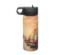 Belle bouteille d'eau isotherme en acier inoxydable avec vue sur le canal de Venise - 532 ml