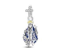 Belle breloque pendentif madonna, accessoire de bracelet à breloques en argent sterling 925, compatible avec le collier bracelet pandora