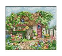 Belle Cabane De Jardin D'été, Kits De Points De Croix À Faire Soi-Même, Ensemble De Broderie, Aiguille Et Fil, Peinture De Décoration, 14ct