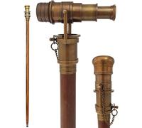 Belle canne en bois de Tlescope de marche de marche de marche de marche avec poigne de tlescope en laiton