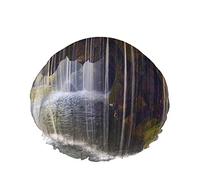 Belle cascade bonnet de douche hydrofuge chapeau de bain réutilisable Durable élastique Polyester pour hommes femmes 4.3x10.6 pouces