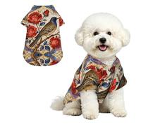 Belle chemise hawaïenne à fleurs pour petits chiens - Tenue d'été mignonne pour chiot - Vêtement doux et respirant avec boutons