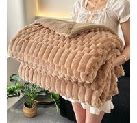 Belle Couverture en Polaire Mignonne, Moelleuse Ultra Douce Moelleuse, idéale pour Les canapés chaises de lit de canapé, de décoration de Toute Saisons Confort à la Maison Brun 150 * 200cm