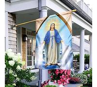 Belle Dame, Marie Mère Du Christ Drapeau De Décoration Supérieure Jardin Signe Durable Drapeaux De Pirate Décoration Pour Extérieure Maison Patio M