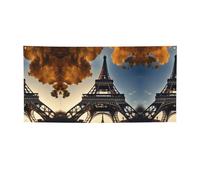 Belle décoration de fête imprimée Tour Eiffel Paris, meilleure bannière drapeaux pour événements, designs innovants pour fournitures de fête d'anniversaire
