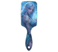 Belle elfe Woman Fantasy Art Style Brosse à cheveux lisse pour massage du cuir chevelu fin pour cheveux mouillés avec poignée ergonomique cepillo para peinar