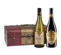 Belle Epoque & Bouleau - Set de 2 vins dans une caisse en bois style antique (2 x 0,75 l)