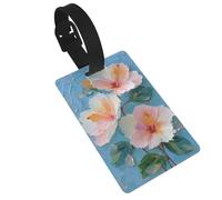 Belle étiquette hibiscus blanche pour bagages, nom et valise, idéal pour les sacs à dos de voyage et de croisière