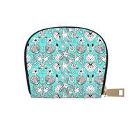 Belle étoile de mer femme cuir PU Shell Card Bag Credit Card Clip cuir fermeture éclair portefeuille porte-monnaie sac de rangement, blanc, Taille unique