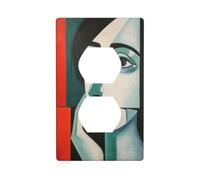 Belle femme abstrait esthétique cubisme couvercle de prise de courant décoratif 1 gang plaque murale pour cuisine salle de bain taille 7 x 11,4 cm
