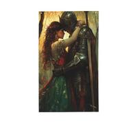 Belle femme avec amant, drapeaux de la forêt de cour, 9,5 x 1,5 m, bannière de vœux avec œillets, décoration d'intérieur et d'extérieur