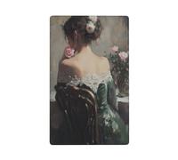 Belle femme en robe verte à bascule simple plaque murale vierge couvercle d'interrupteur décoratif 1 gang pour cuisine salle de bain taille 11,4 x 7 cm