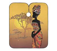 Belle Femme Noire Cape De Coupe Accessoires Blouse Coiffeur Antistatique Peignoir Coiffure Pour Salon Barber Barbiers 140X168Cm