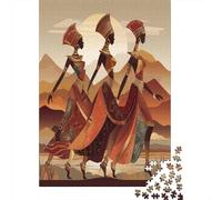 Belle Femme Noire en Costumes Tribaux africains Cadeau Unique Décoration Intérieure Danse Jeu ÉduChatif Challenge Toy Adultes & Enfants des 14 Ans 70x50cm/1000pcs